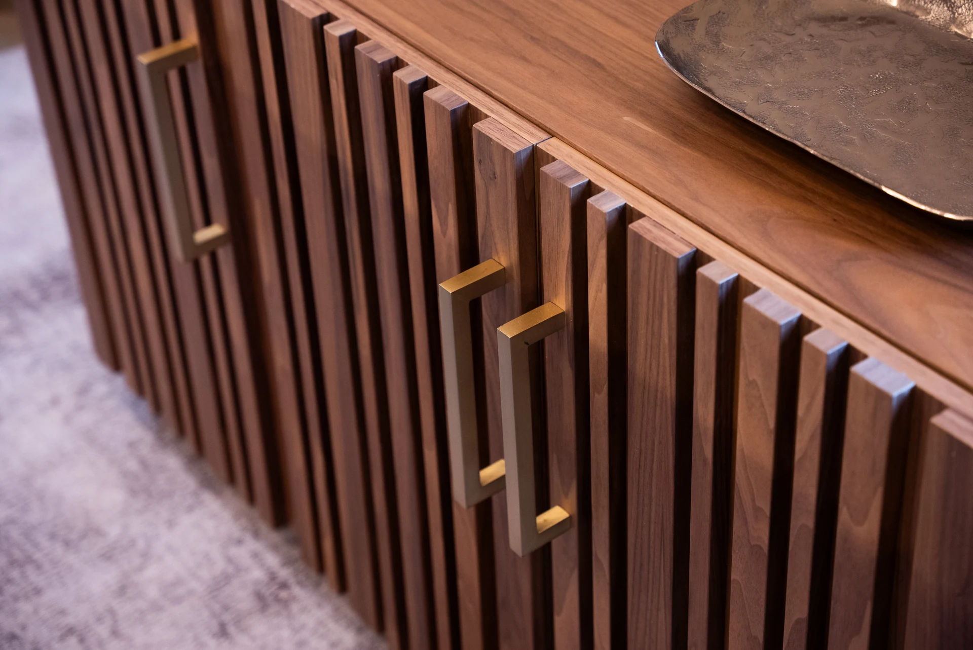 Bespoke timber cabinet with fluted doors