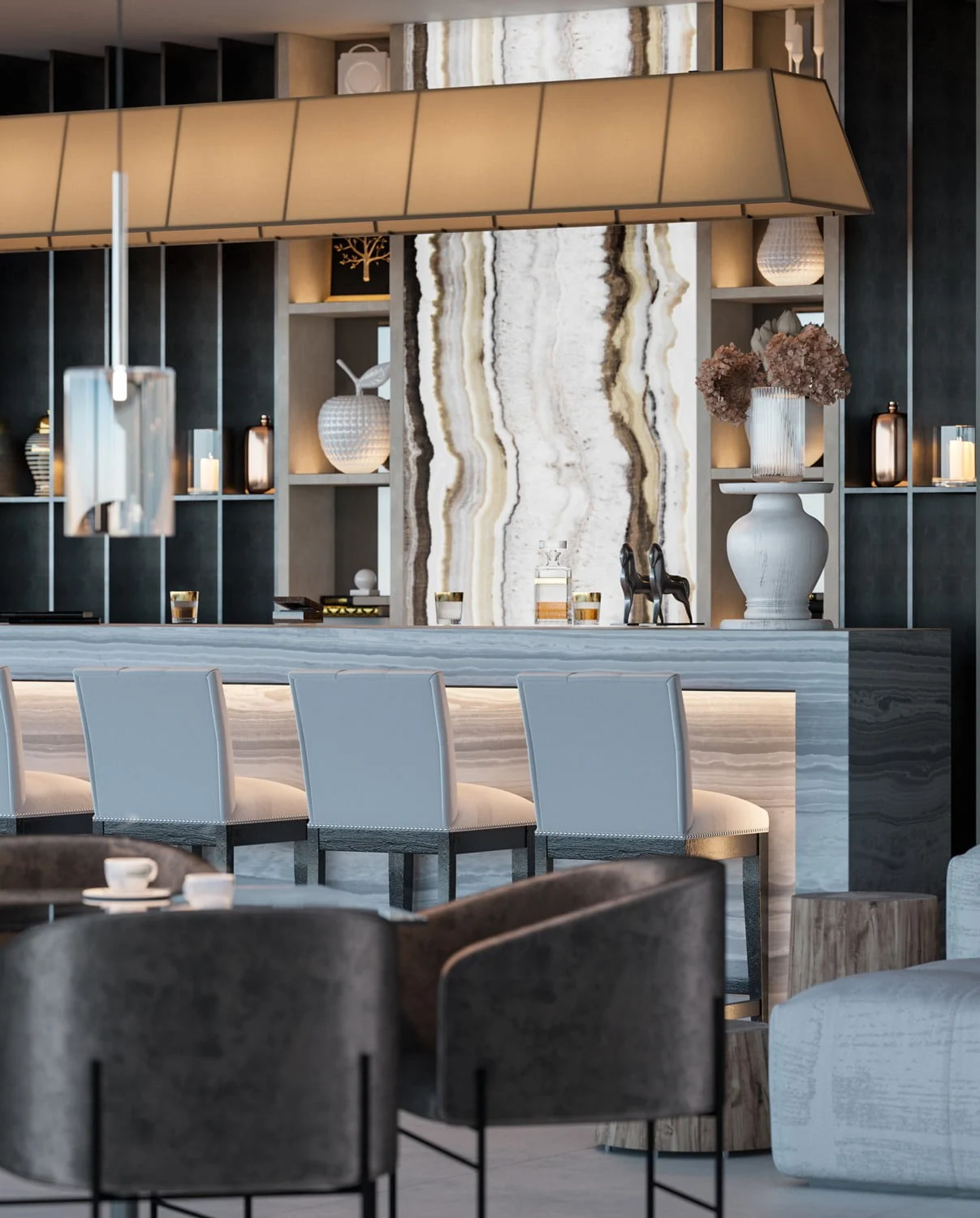 Diseño de bar contemporáneo en Marbella